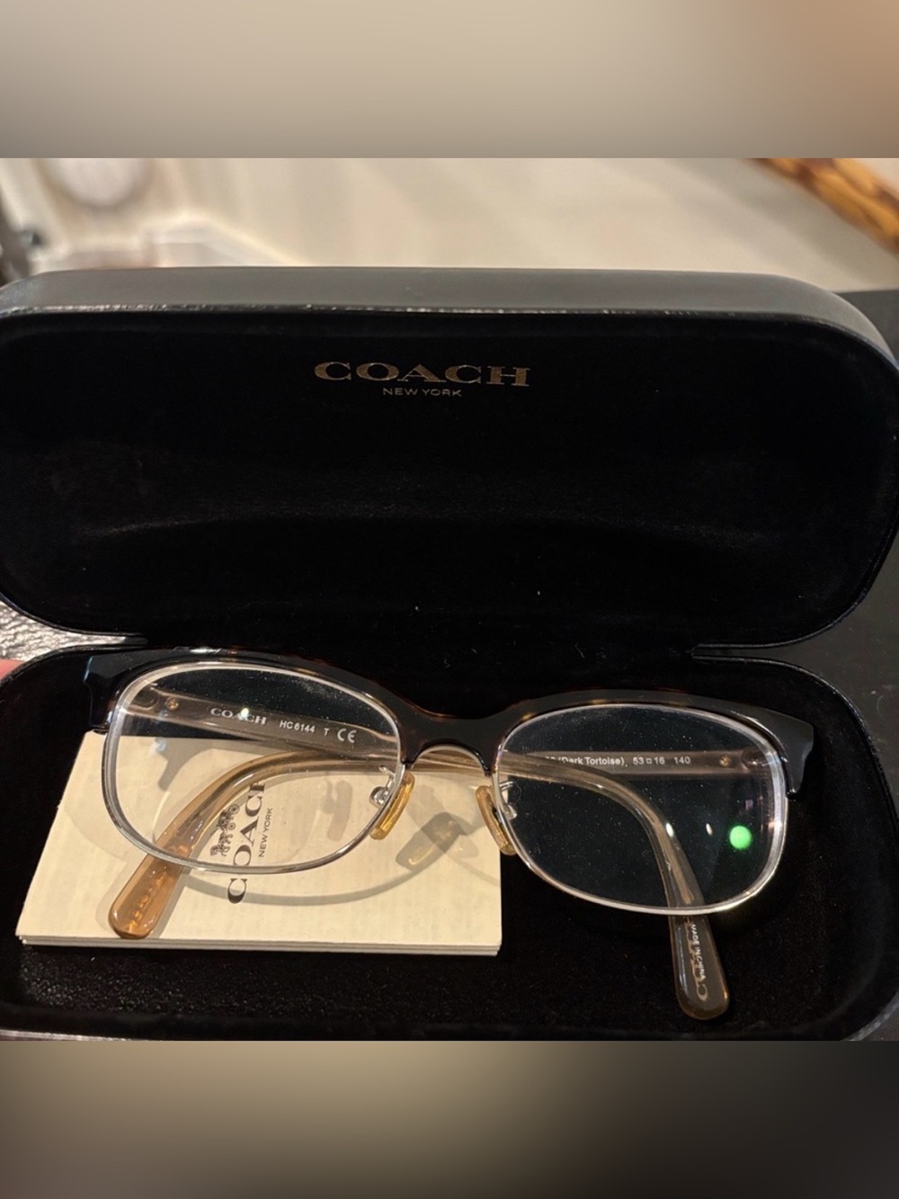 Coach Clear Front with Tortoise Temple Women's Eyeglasses